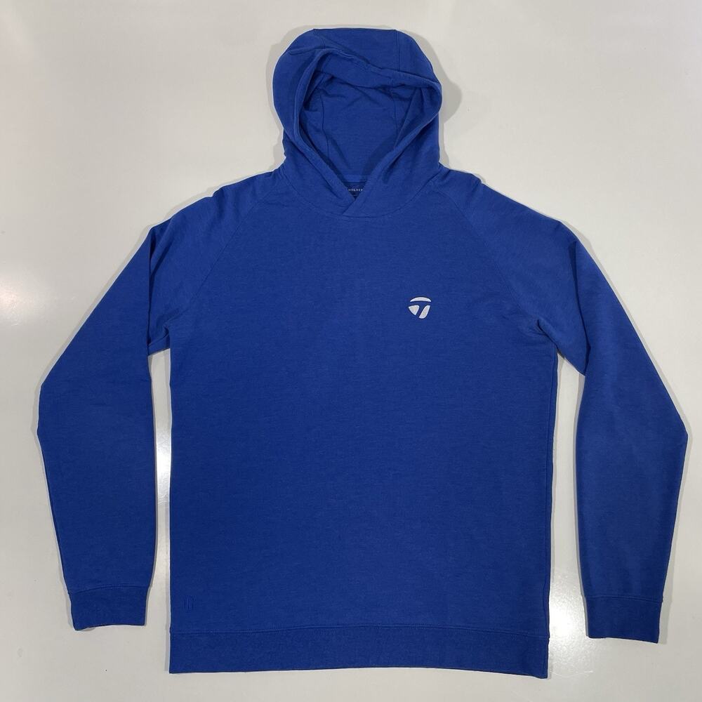 Holderness & Bourne The Lawson Pullover Hoodie Blue TaylorMade Golf Logo Medium